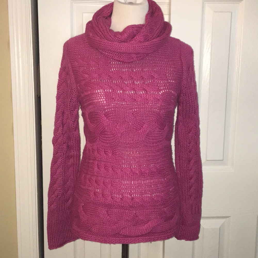 Banana Republic Cowl Neck Sweater Small Pink EUC